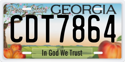 GA license plate CDT7864