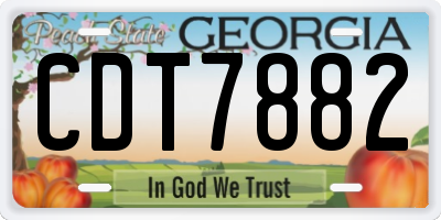 GA license plate CDT7882