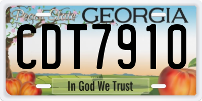 GA license plate CDT7910