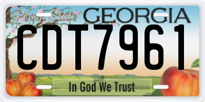GA license plate CDT7961