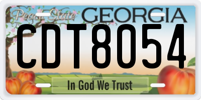 GA license plate CDT8054