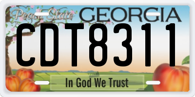 GA license plate CDT8311