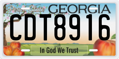 GA license plate CDT8916