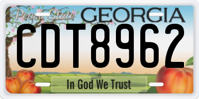 GA license plate CDT8962
