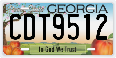 GA license plate CDT9512