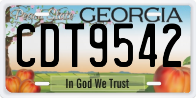 GA license plate CDT9542