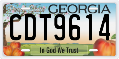 GA license plate CDT9614