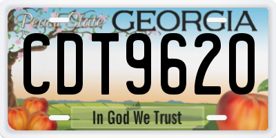 GA license plate CDT9620