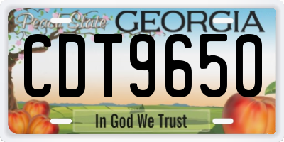GA license plate CDT9650