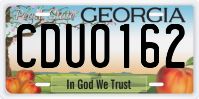 GA license plate CDU0162