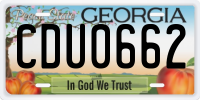 GA license plate CDU0662