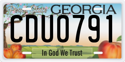 GA license plate CDU0791