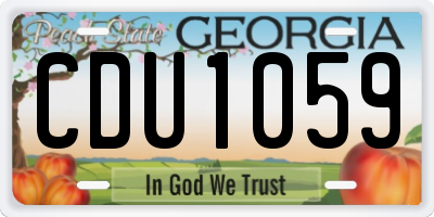 GA license plate CDU1059