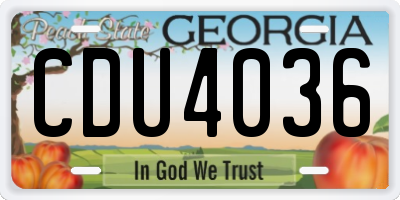 GA license plate CDU4036