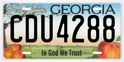 GA license plate CDU4288