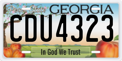 GA license plate CDU4323
