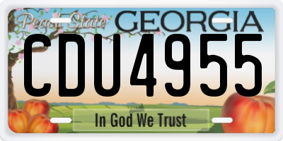 GA license plate CDU4955
