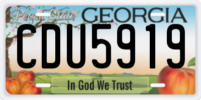 GA license plate CDU5919