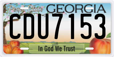 GA license plate CDU7153