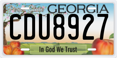 GA license plate CDU8927