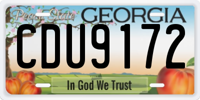 GA license plate CDU9172