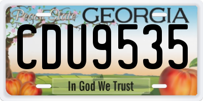 GA license plate CDU9535