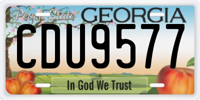 GA license plate CDU9577
