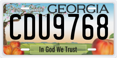 GA license plate CDU9768