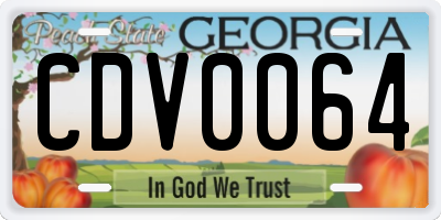 GA license plate CDV0064