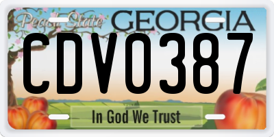 GA license plate CDV0387