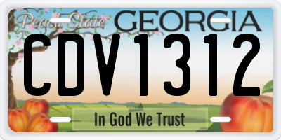 GA license plate CDV1312