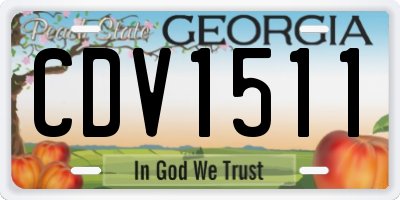 GA license plate CDV1511