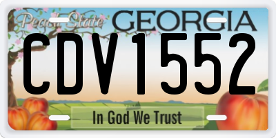 GA license plate CDV1552