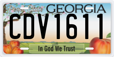 GA license plate CDV1611