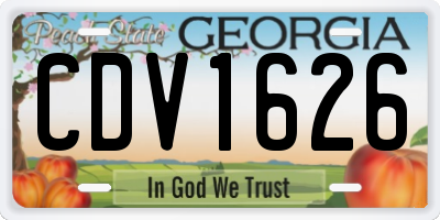 GA license plate CDV1626