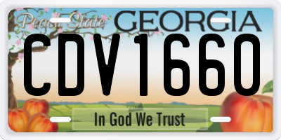 GA license plate CDV1660