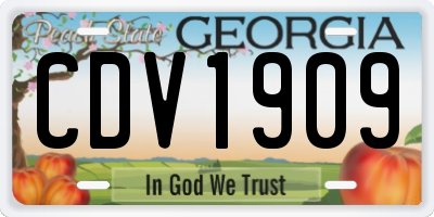 GA license plate CDV1909