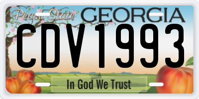 GA license plate CDV1993