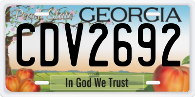 GA license plate CDV2692