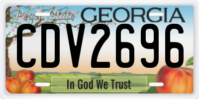 GA license plate CDV2696