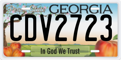 GA license plate CDV2723