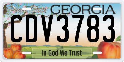 GA license plate CDV3783