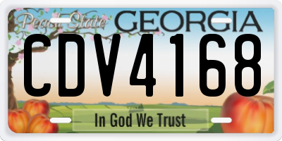 GA license plate CDV4168