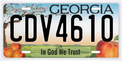 GA license plate CDV4610