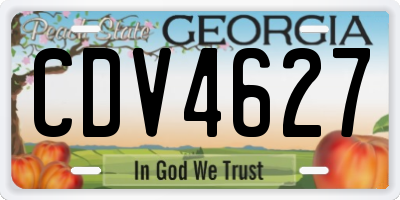 GA license plate CDV4627