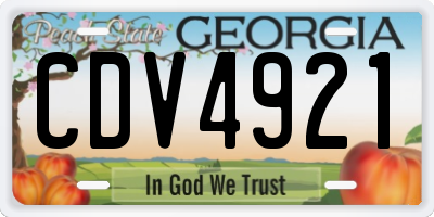 GA license plate CDV4921