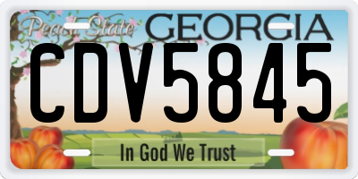 GA license plate CDV5845