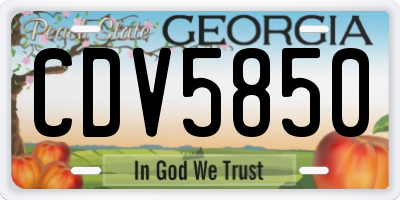GA license plate CDV5850