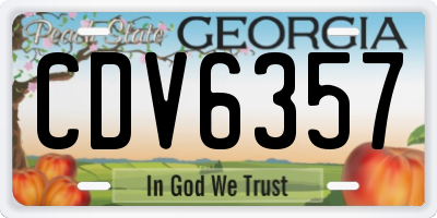 GA license plate CDV6357