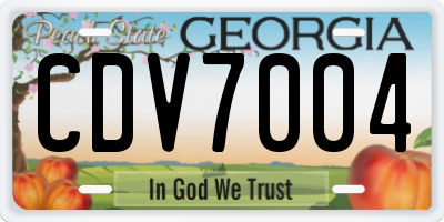 GA license plate CDV7004